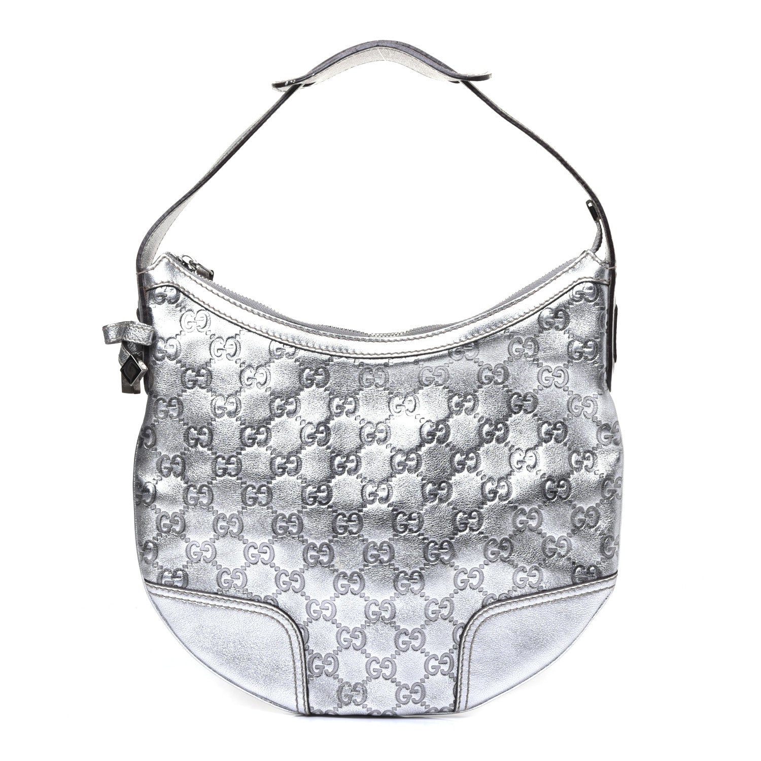 Gucci Guccissima Small Princy Hobo Silver 1 of 11