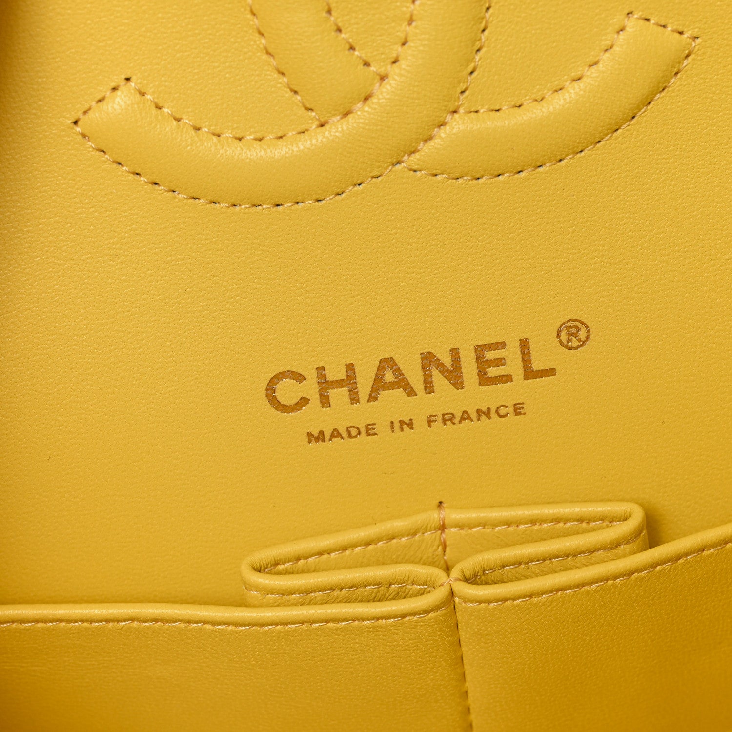 Chanel Tweed Quilted Medium Double Flap Yellow White Ochre 6 of 12