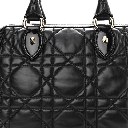 Christian Dior Lambskin Cannage 2 Dior Zip Top Satchel Black 8 of 10