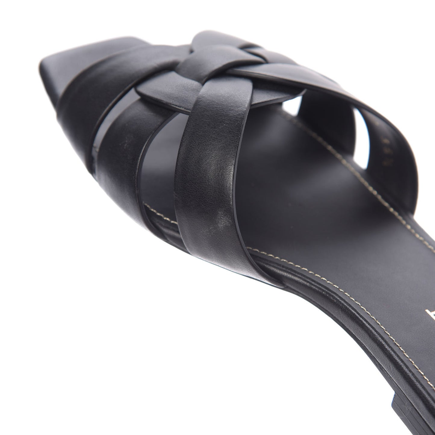 Calfskin Nu Pied 05 Slide Sandals 35.5 Black
