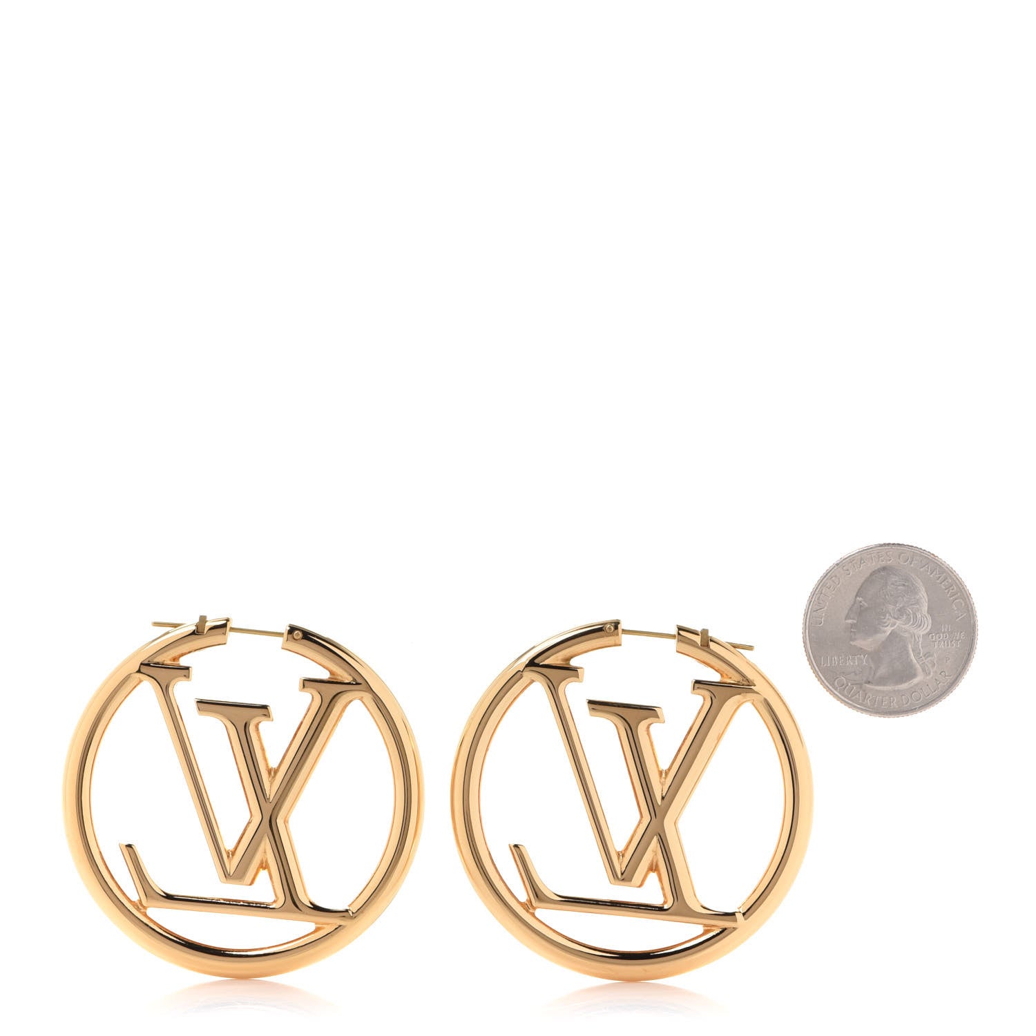 Louis Vuitton Metal Louise Hoop Earrings Gold 2 of 5
