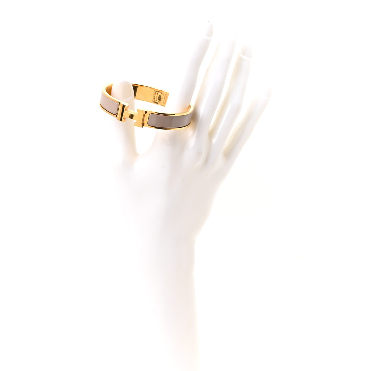 Enamel Narrow Clic Clac H Bracelet GM Marron Glace