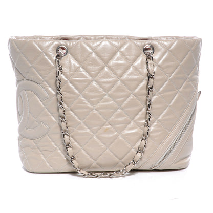 Chanel Leather Quilted Cotton Club Large Tote Pearl 1 of 7
