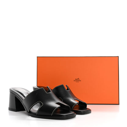 Hermes Calfskin Helia Sandals 36 Black 12 of 12