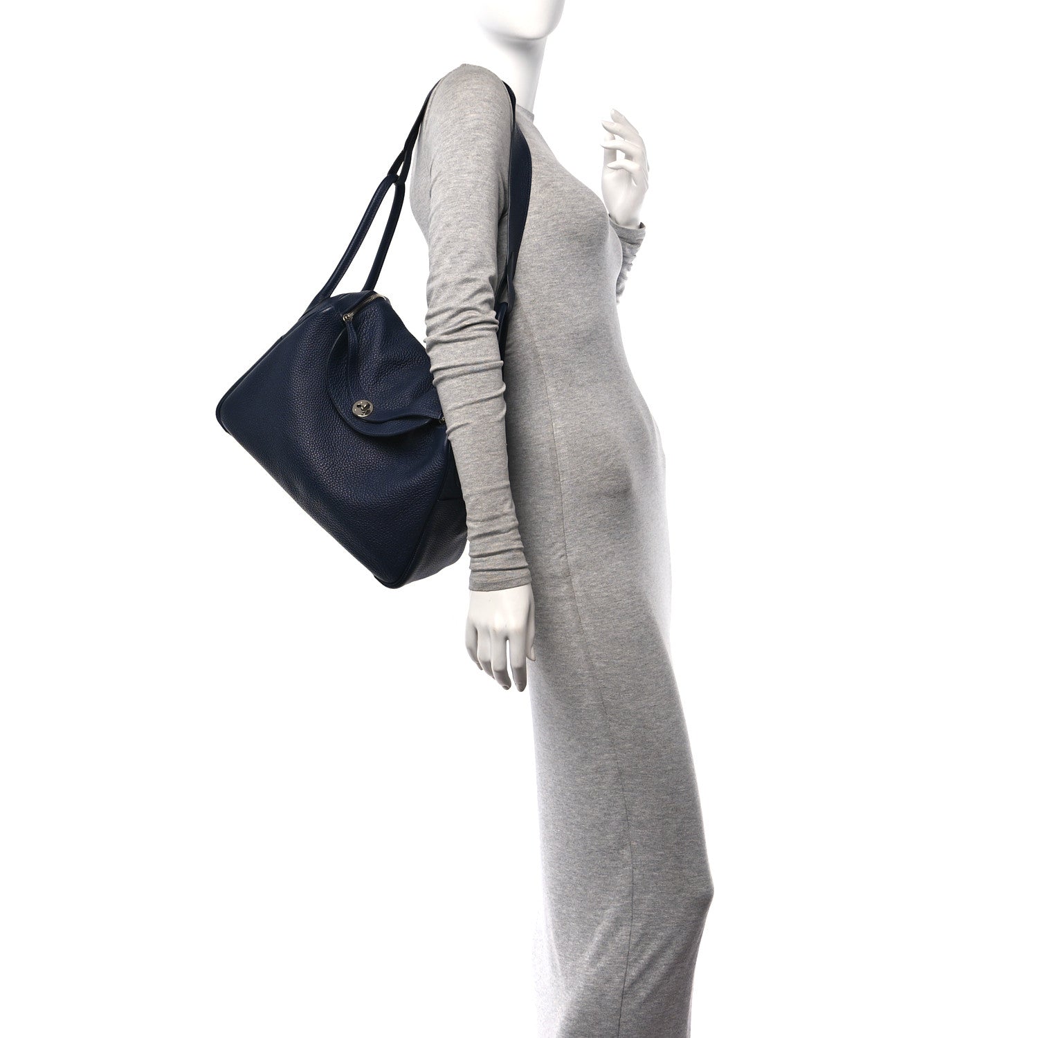 Hermes Taurillon Clemence Lindy 34 Bleu Saphir 2 of 9