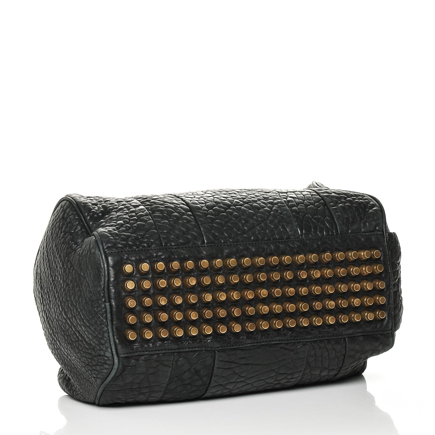 Pebbled Lambskin Rocco Black Antique Brass Hardware