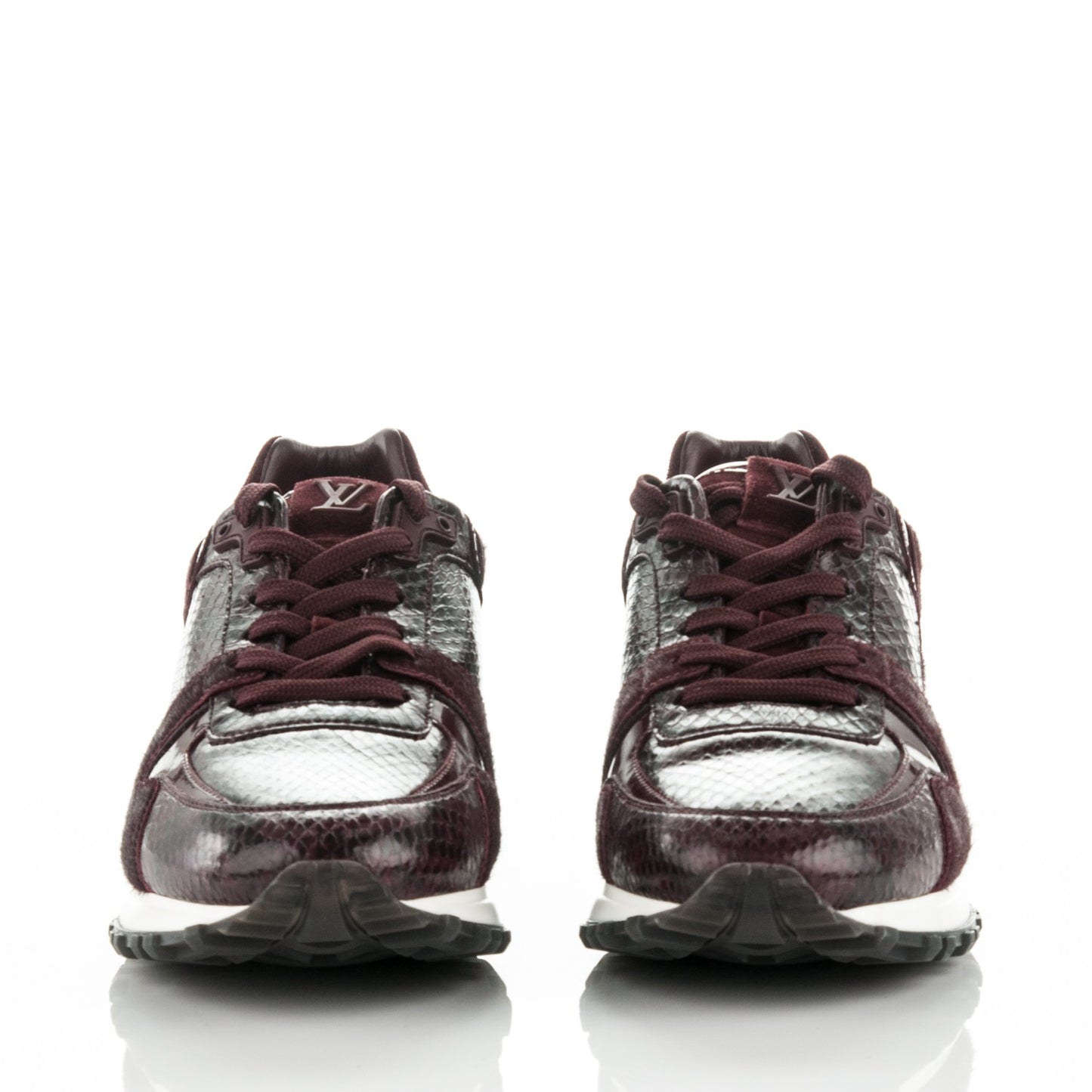 Calf Hair Suede Python Run Away Sneakers 37.5 Bordeaux