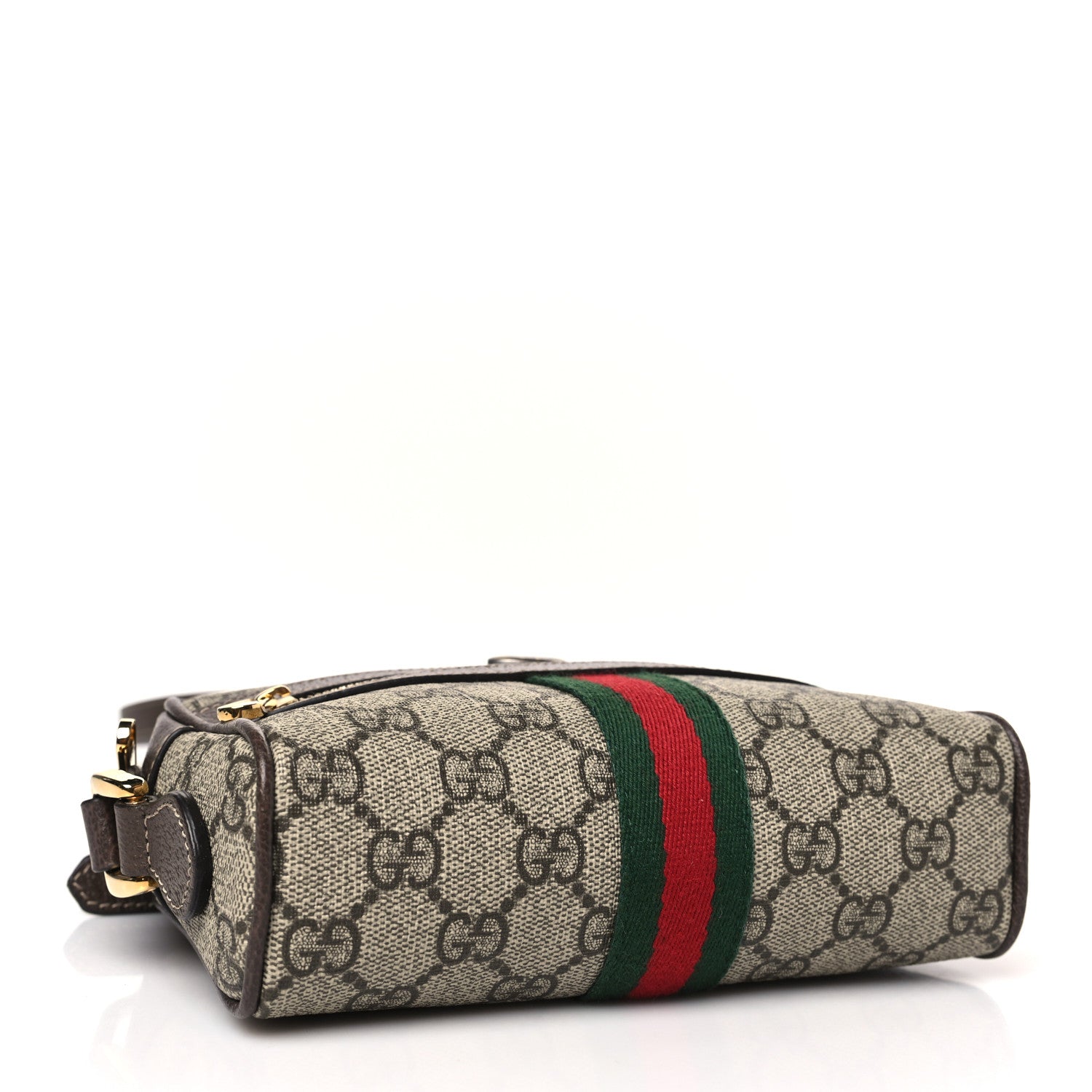 Gucci GG Supreme Monogram Web Mini Ophidia Shoulder Bag Brown 4 of 9