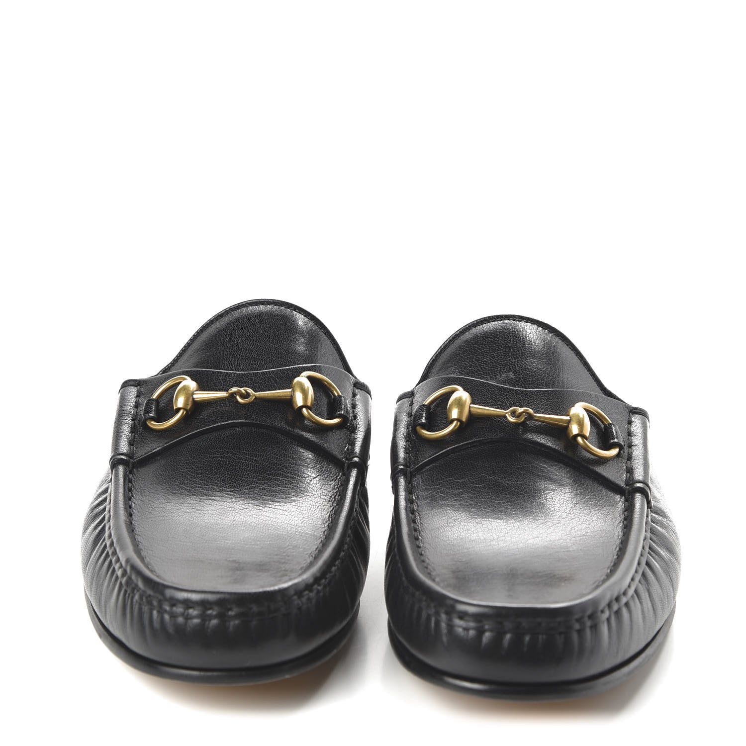 Gucci Goatskin Mens Horsebit Slippers 11 Black 2 of 9