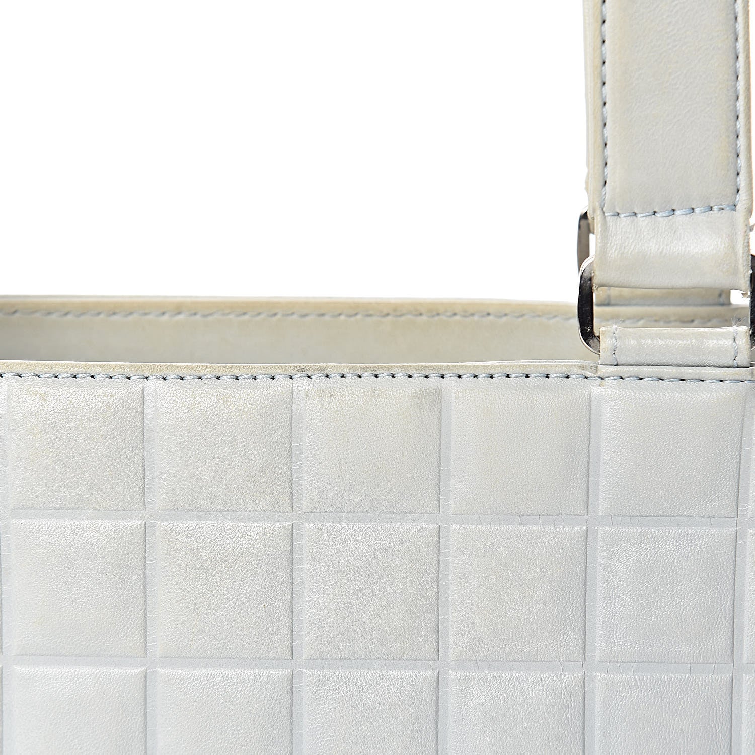 Chanel Lambskin Chocolate Bar Quilted Small Shoulder Bag Light Blue 17 of 24
