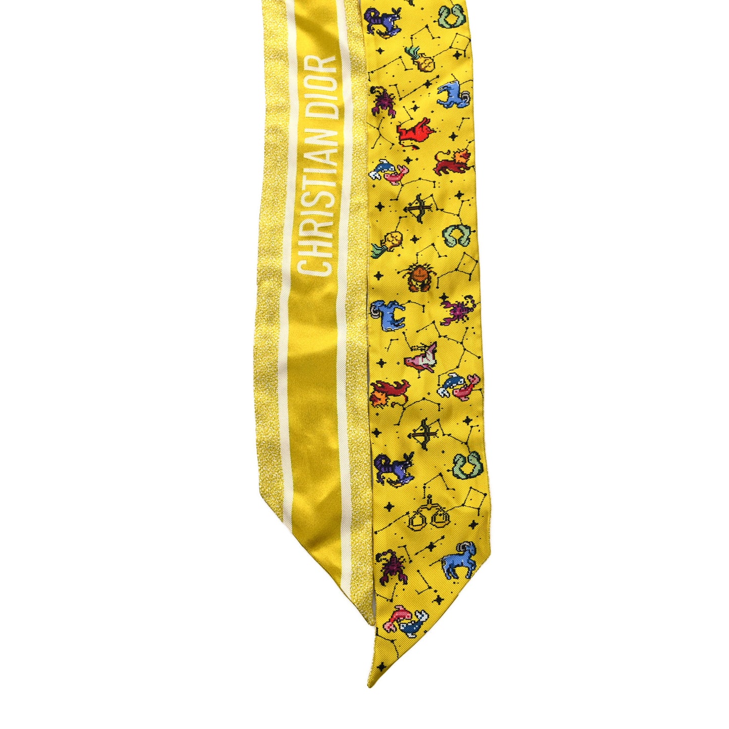 Silk Pixel Zodiac Mitzah Scarf Yellow Multicolor