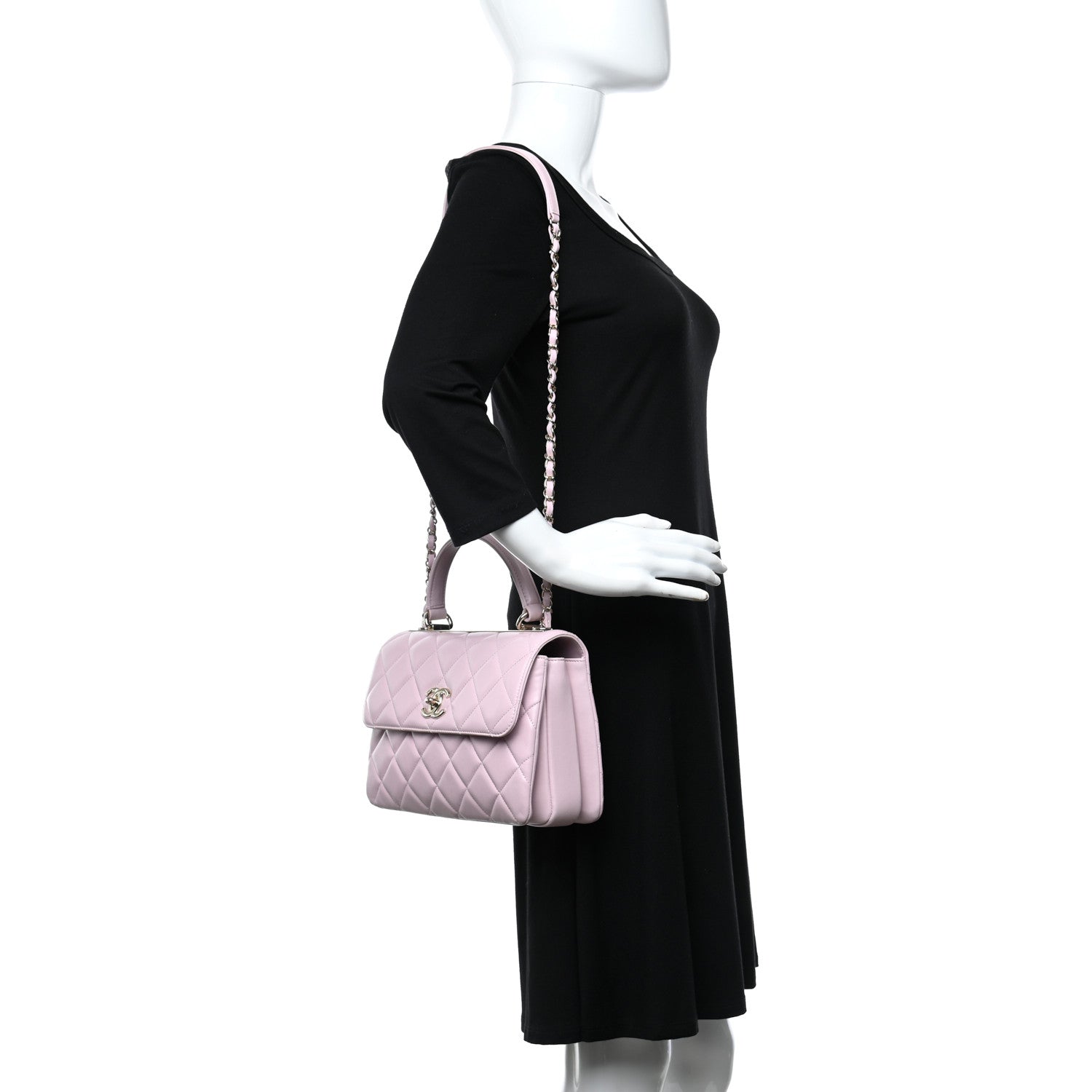 Chanel Lambskin Quilted Small Trendy CC Flap Dual Handle Bag Light Pink 2 of 9