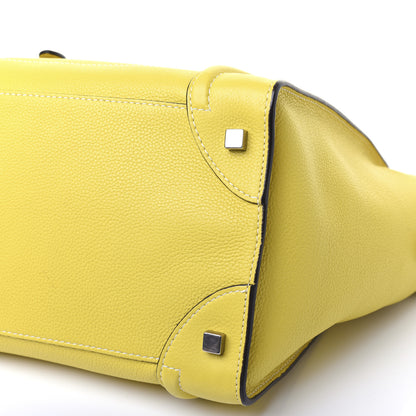 Celine Drummed Calfskin Mini Luggage Citron 7 of 18