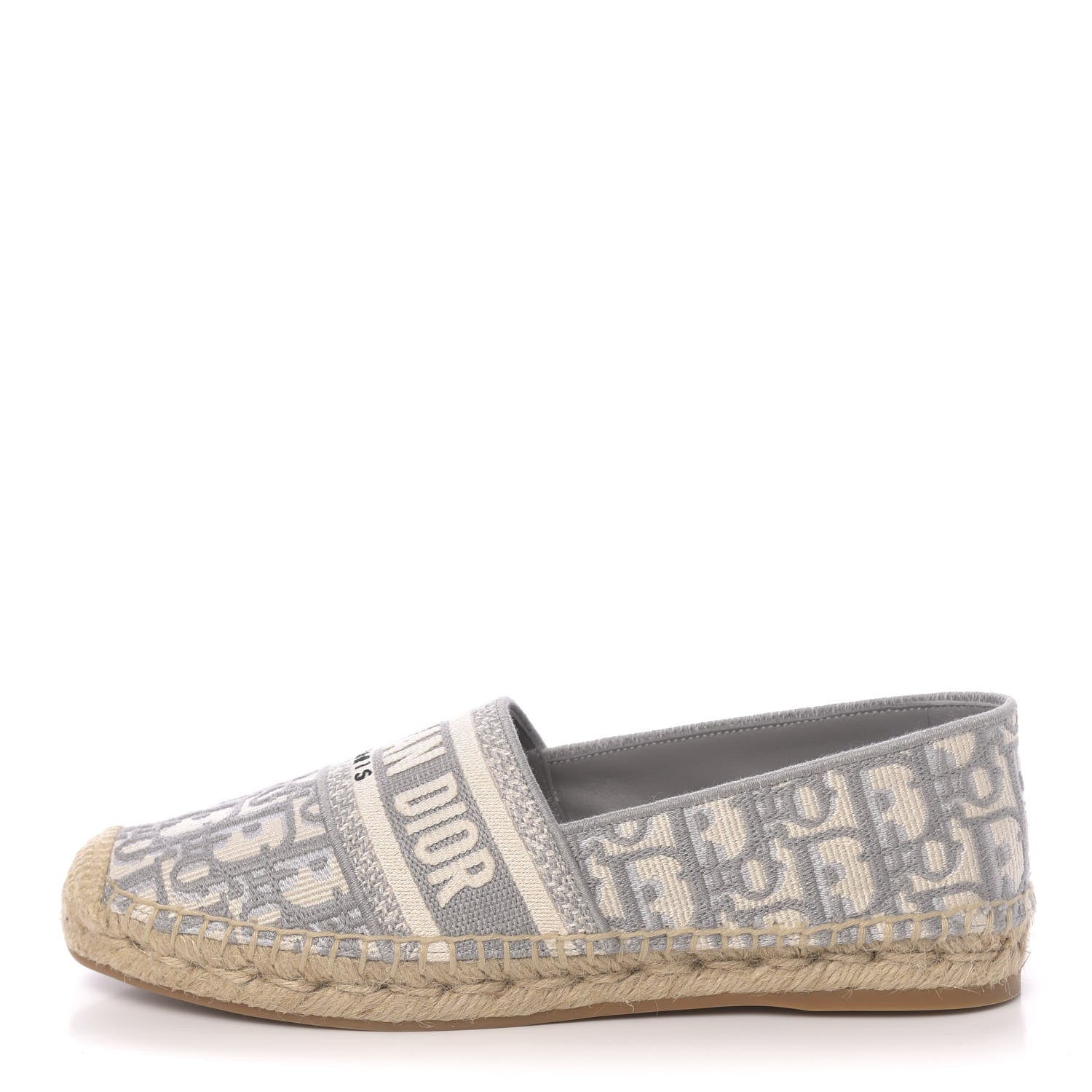 Christian Dior Oblique Embroidered Granville 15mm Espadrilles 36.5 Grey Stone 1 of 9