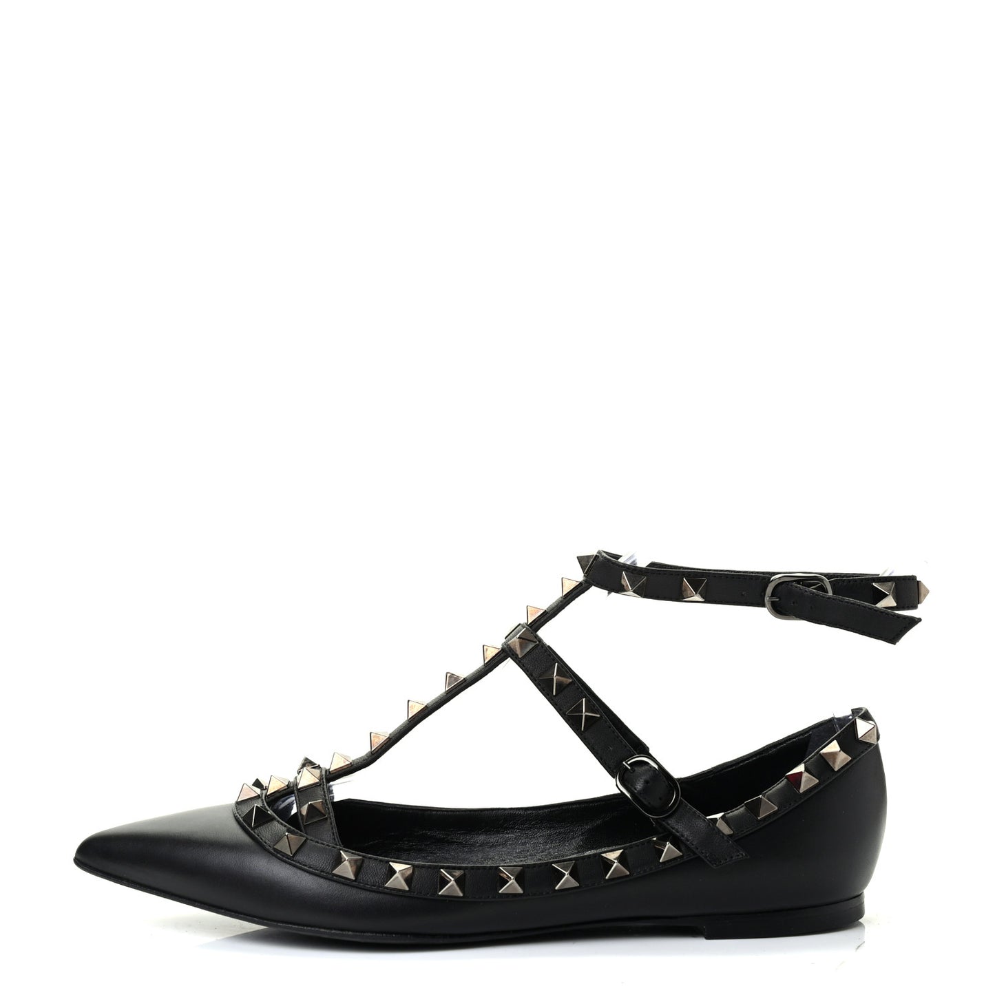Nappa Rockstud Cage Ballerina Flats 36 Black