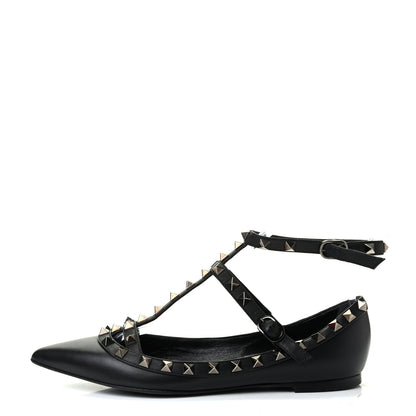 Valentino Garavani Nappa Rockstud Cage Ballerina Flats 36 Black 1 of 9