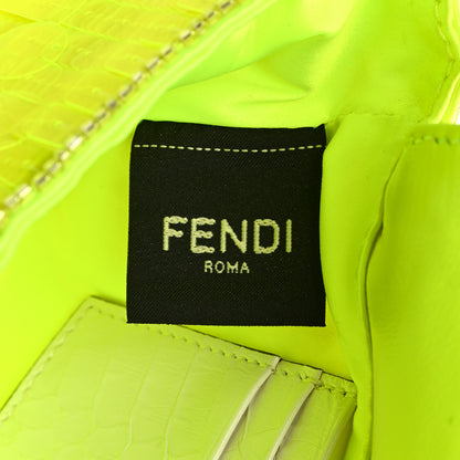 Fendi Transparent Paillettes Elaphe Mini Baguette Yellow Fluo Avorio 6 of 10