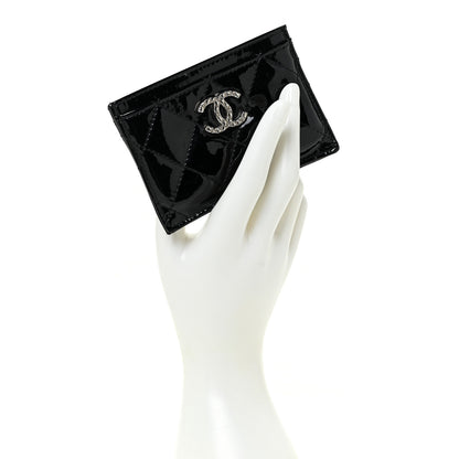 Chanel Patent Quilted Brilliant Card Holder Black 2 of 14