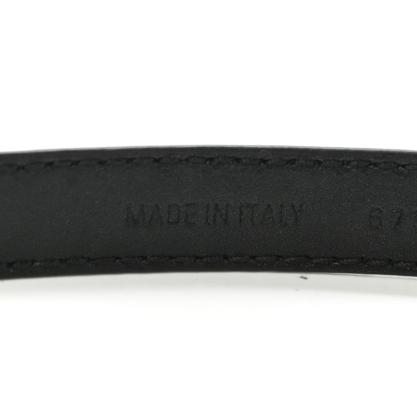 Shiny Calfskin Crocodile Embossed BB 15mm Thin Belt 85 34 Black