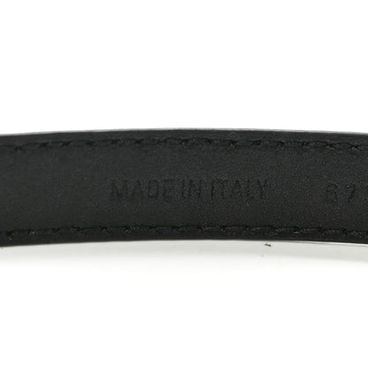 Balenciaga Shiny Calfskin Crocodile Embossed BB 15mm Thin Belt 85 34 Black 4 of 5