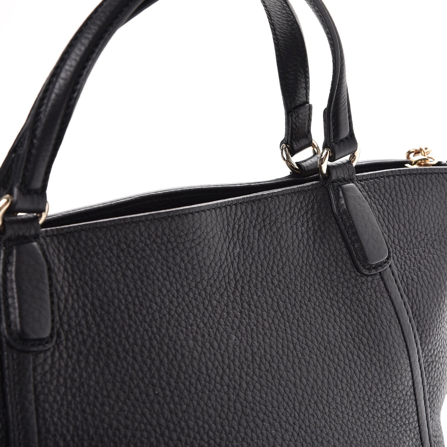 Gucci Pebbled Calfskin Small Soho Top Handle Bag Black 9 of 9