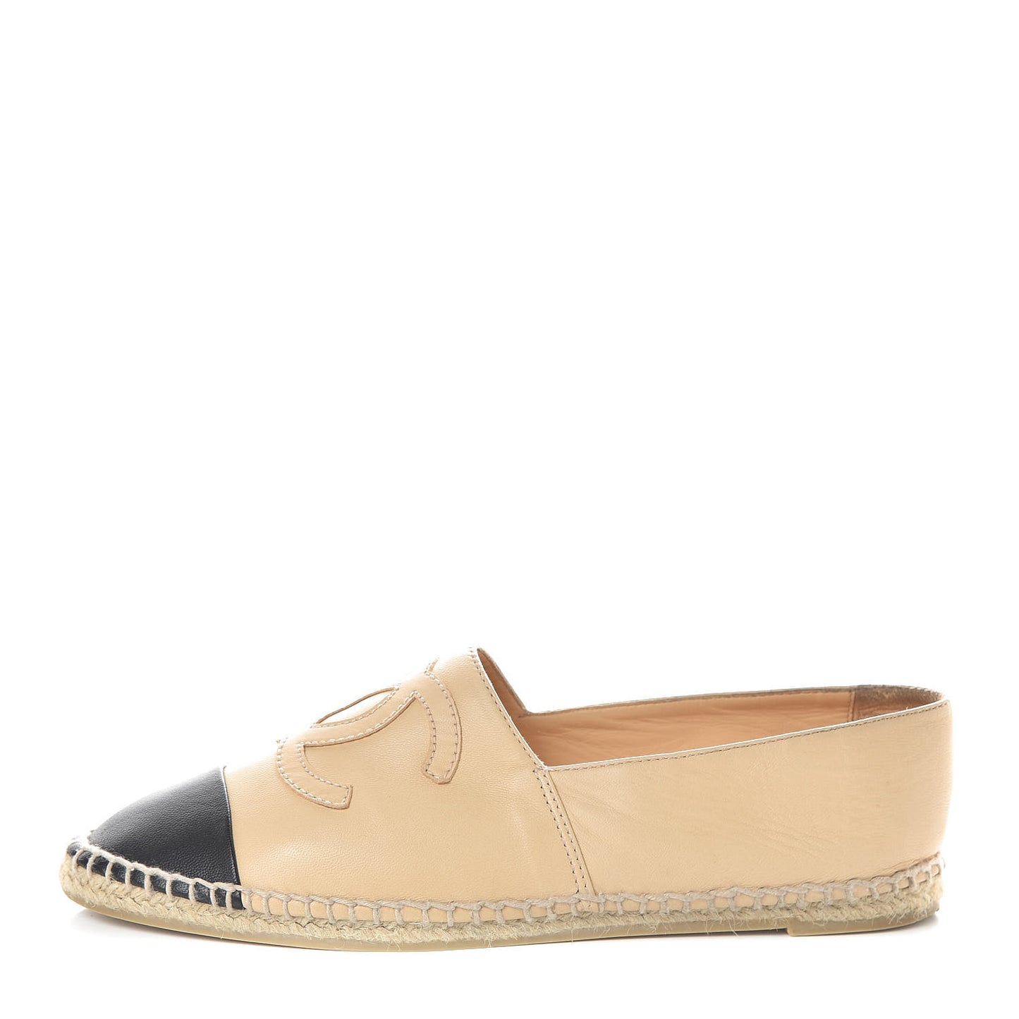 Lambskin CC Espadrilles 39 Beige Black