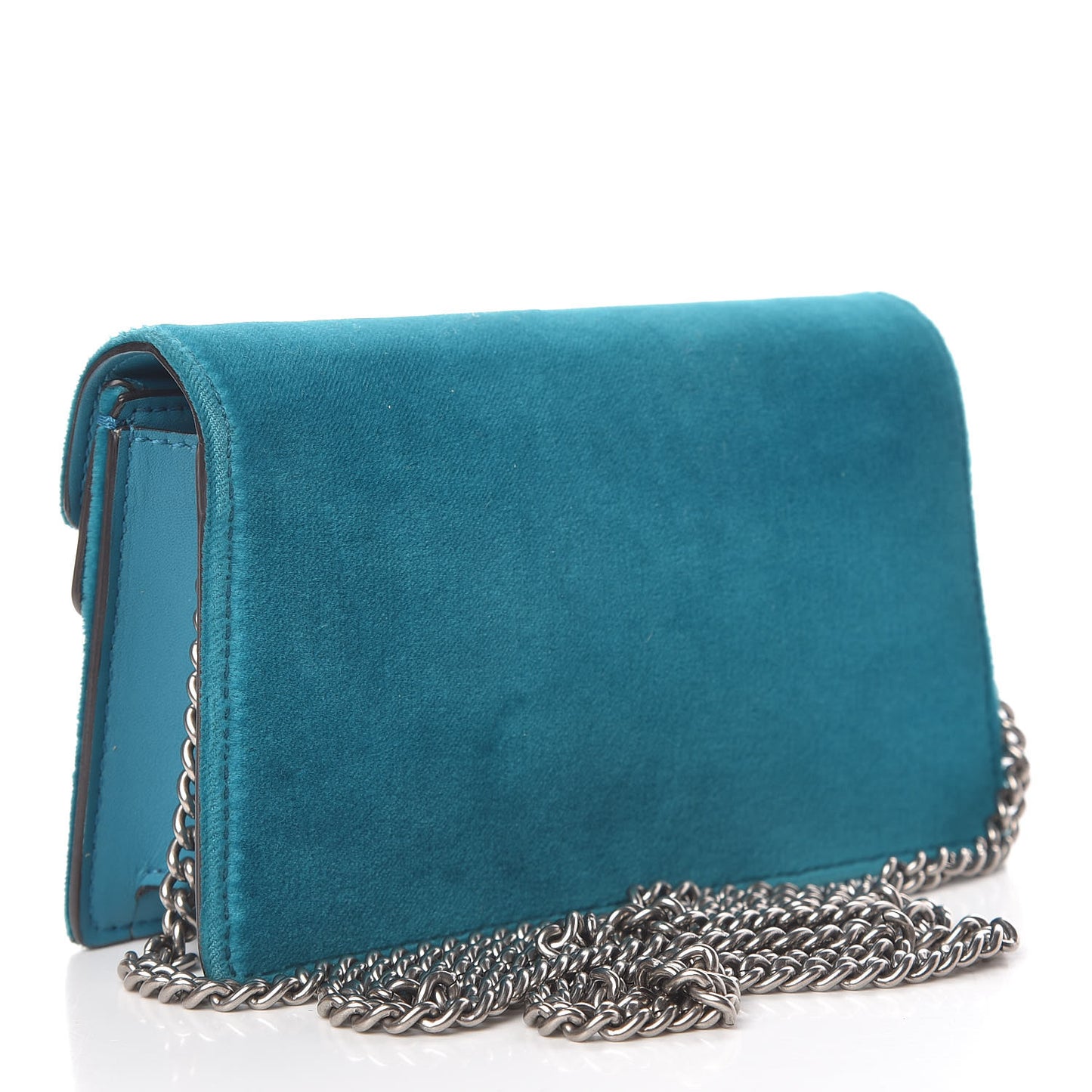 Velvet Super Mini Dionysus Shoulder Bag Pavone Cyan