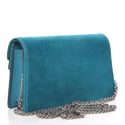 Gucci Velvet Super Mini Dionysus Shoulder Bag Pavone Cyan 3 of 14
