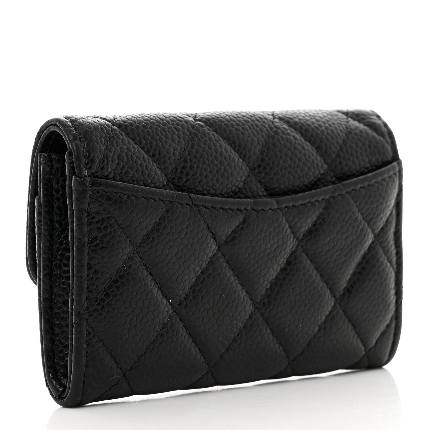 Chanel Caviar Quilted Flap Card Holder Wallet Black 3 of 7
