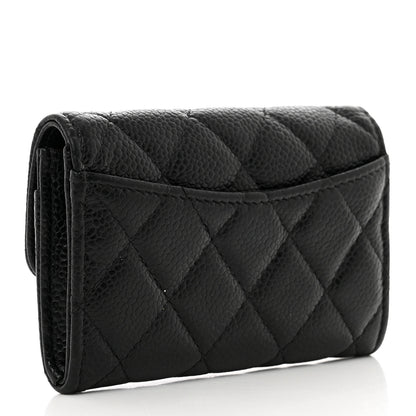 Chanel Caviar Quilted Flap Card Holder Wallet Black 3 of 7