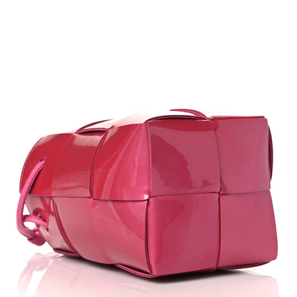 Bottega Veneta Patent Maxi Intrecciato Mini Cassette Bucket Bag Pink 4 of 9