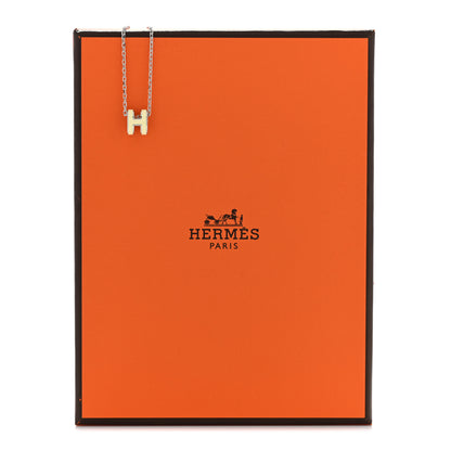 Hermes Palladium Mini Pop H Pendant Necklace Jaune Soufre Pale 8 of 8