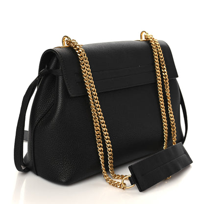 Valentino Garavani Pebbled Calfskin Small VRing Chain Shoulder Bag Black 3 of 6