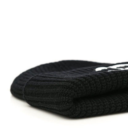 Chanel Wool Cashmere CC Beanie Hat Black White 7 of 8
