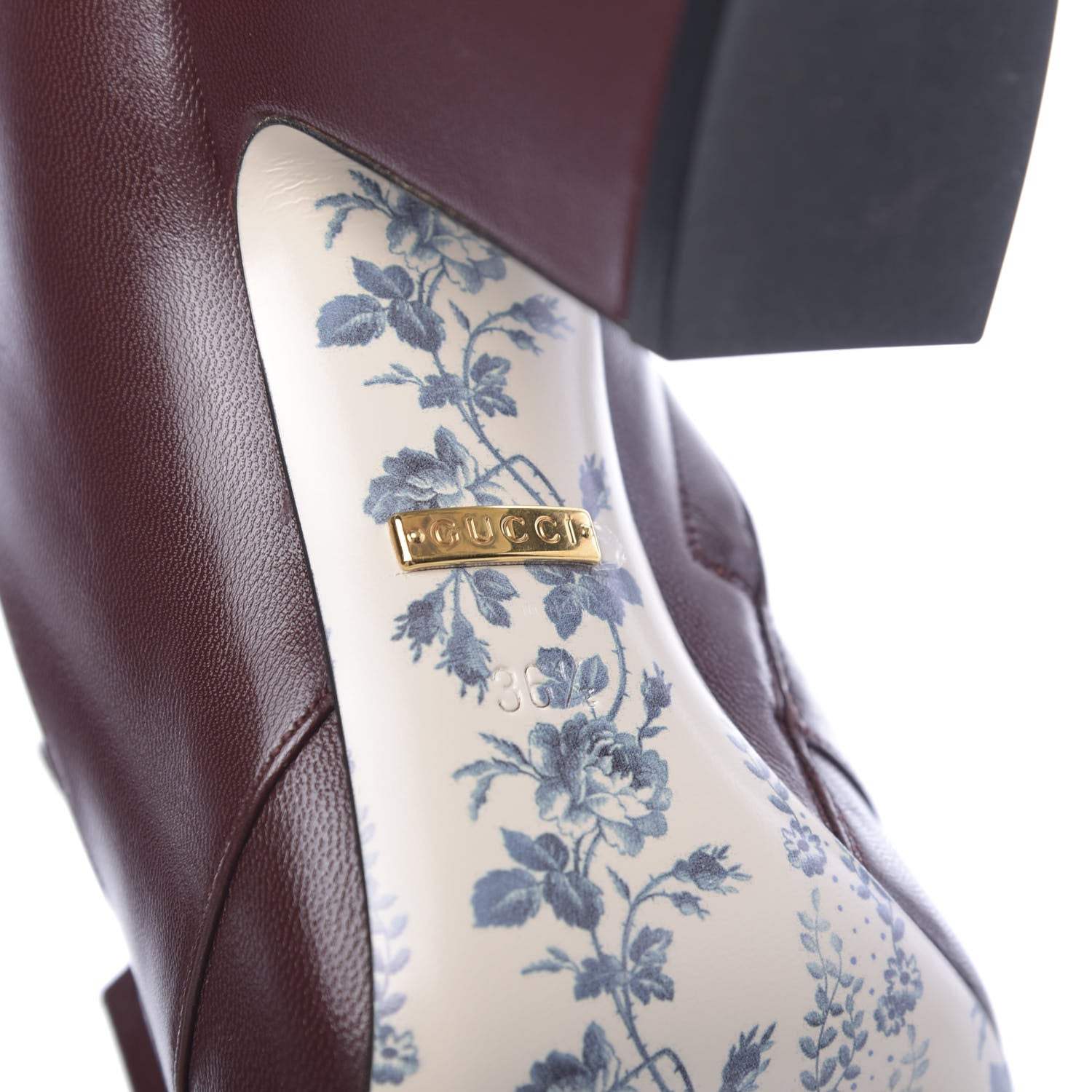 Gucci Malaga Kid GG Victoire 95mm Ankle Boots 36.5 Vintage Bordeaux 6 of 11