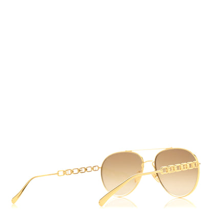 Louis Vuitton Metal My LV Chain Pilot Sunglasses Z1539E Gold 4 of 7