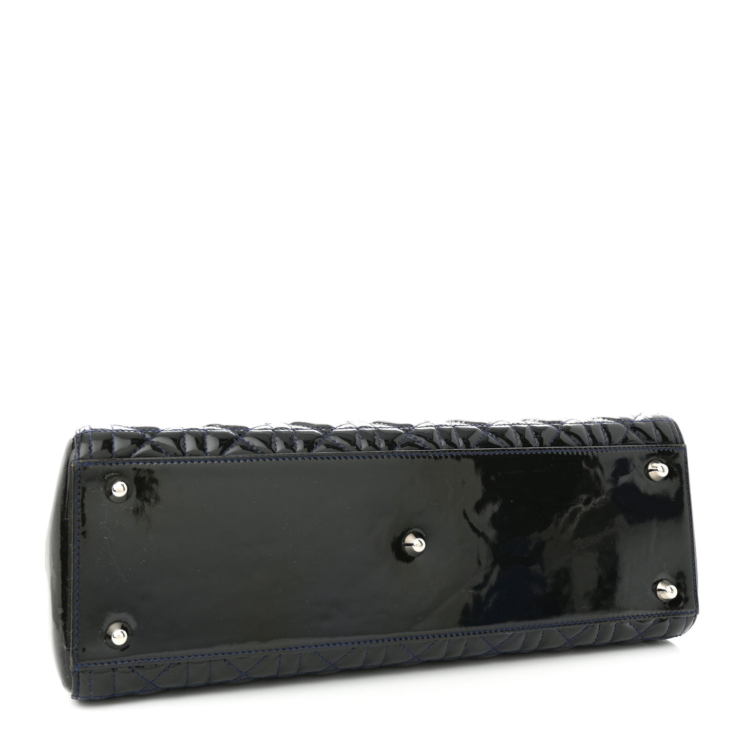 Patent Cannage Large Lady Dior Navy Blue