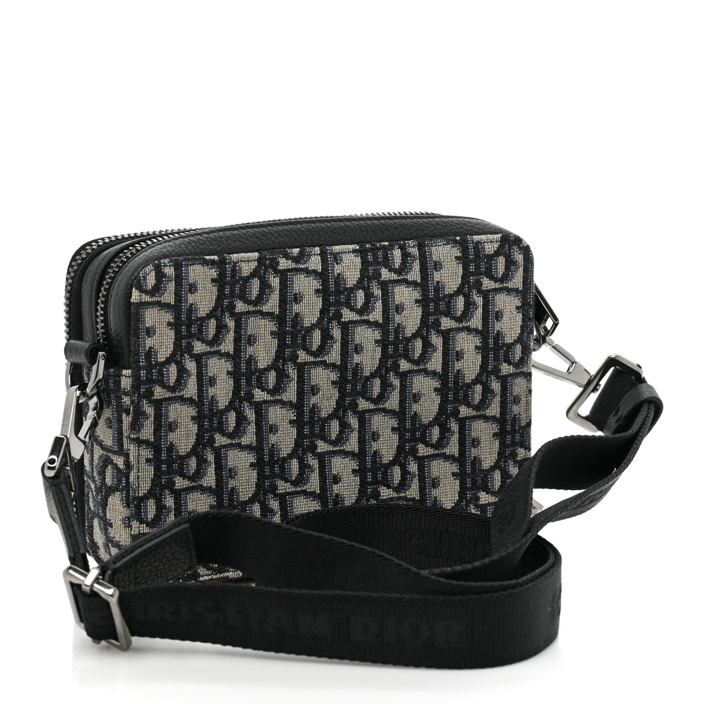 X KENNY SCHARF Oblique Canvas Embroidered Patches Crossbody Charcoal