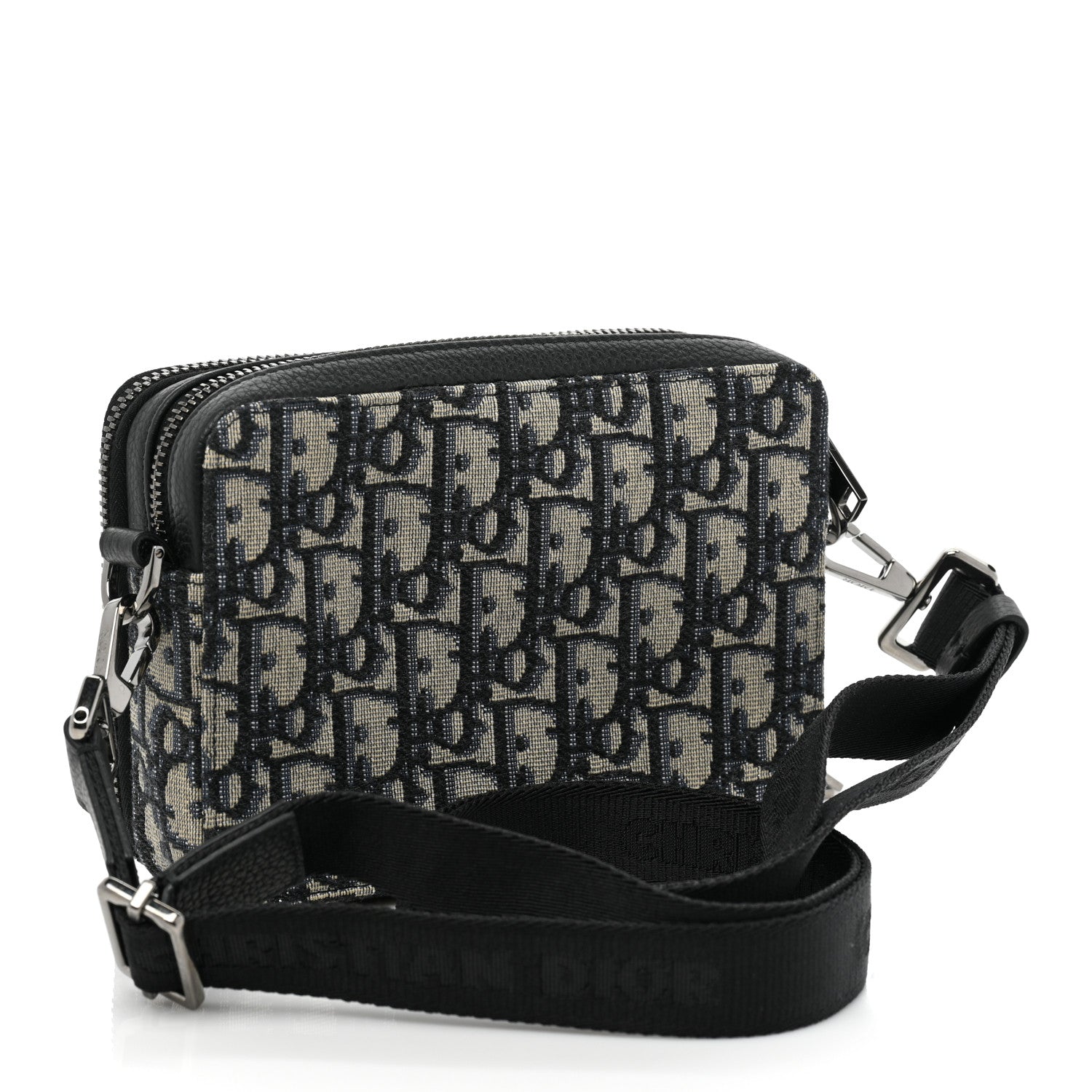 Christian Dior X KENNY SCHARF Oblique Canvas Embroidered Patches Crossbody Charcoal 3 of 10