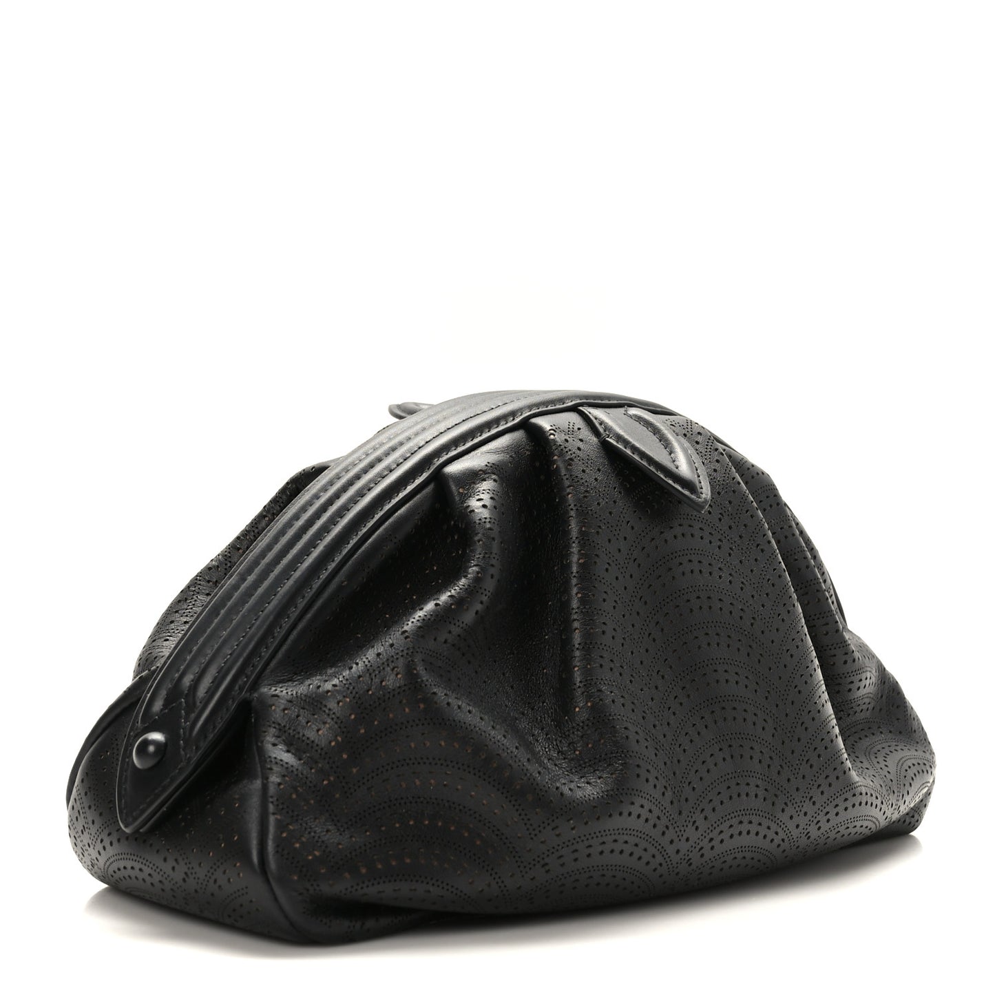 Calfskin Laser Cut Samia Clutch Black