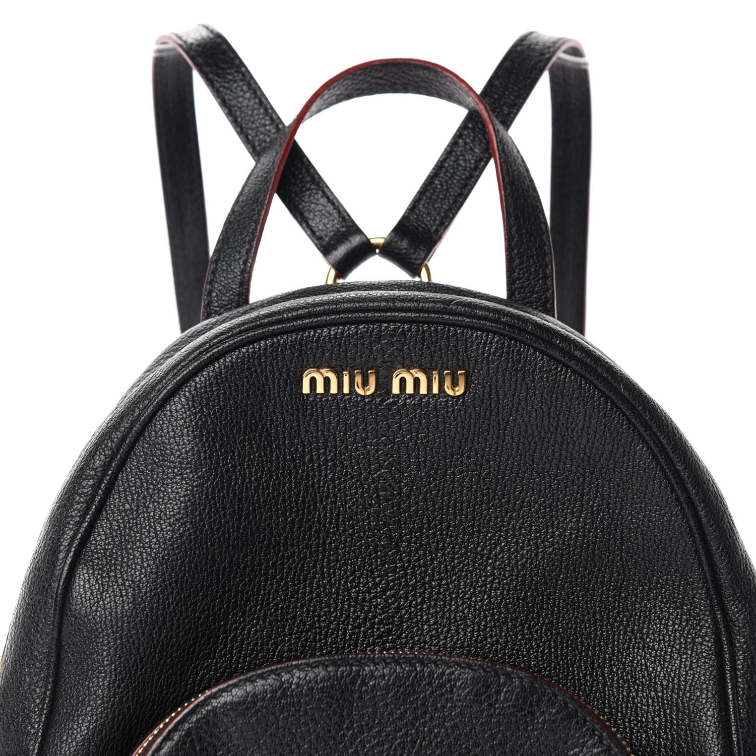 Miu Miu Goatskin Madras Backpack Black 11 of 11