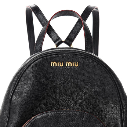 Miu Miu Goatskin Madras Backpack Black 11 of 11