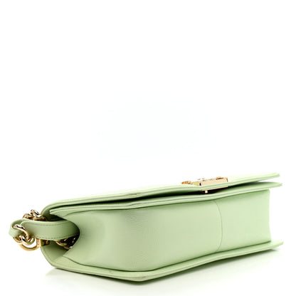 Chanel Caviar Chevron Quilted Medium Boy Flap Light Green 4 of 10