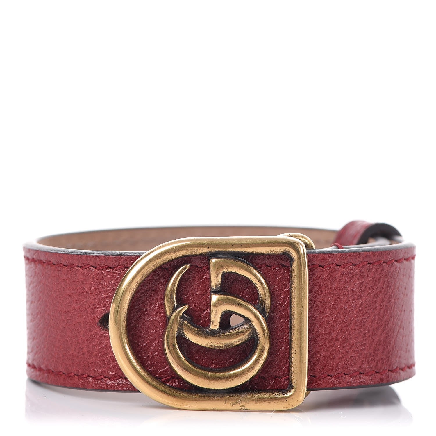 Gucci Calfskin Marmont Double G Bracelet Red 1 of 6