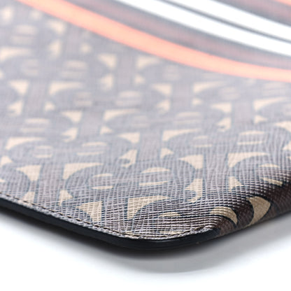 Burberry E-Canvas Monogram Stripe Zip Pouch Brown Orange 8 of 9