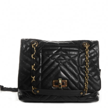 Lanvin Quilted Calfskin Happy Medium Shoulder Bag Black 1 of 8