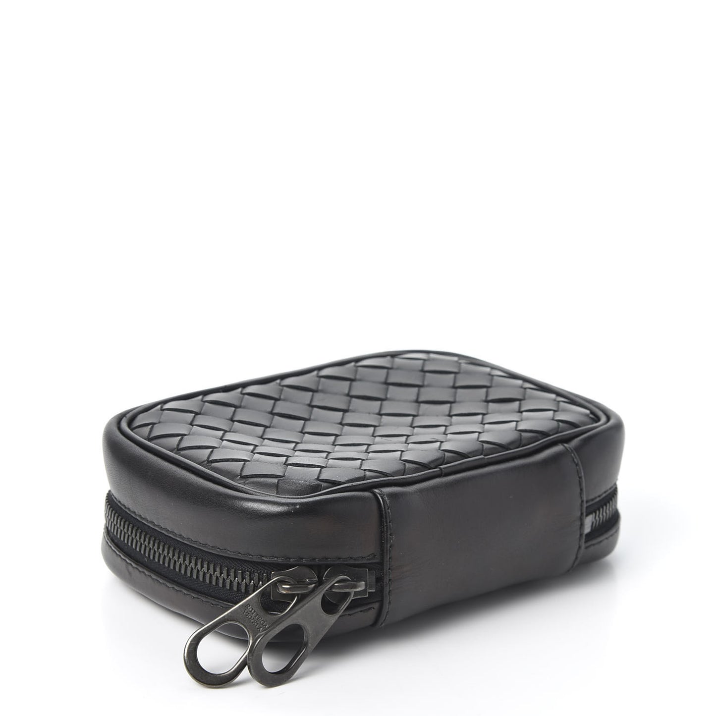Calfskin Intrecciato Travel Case Black