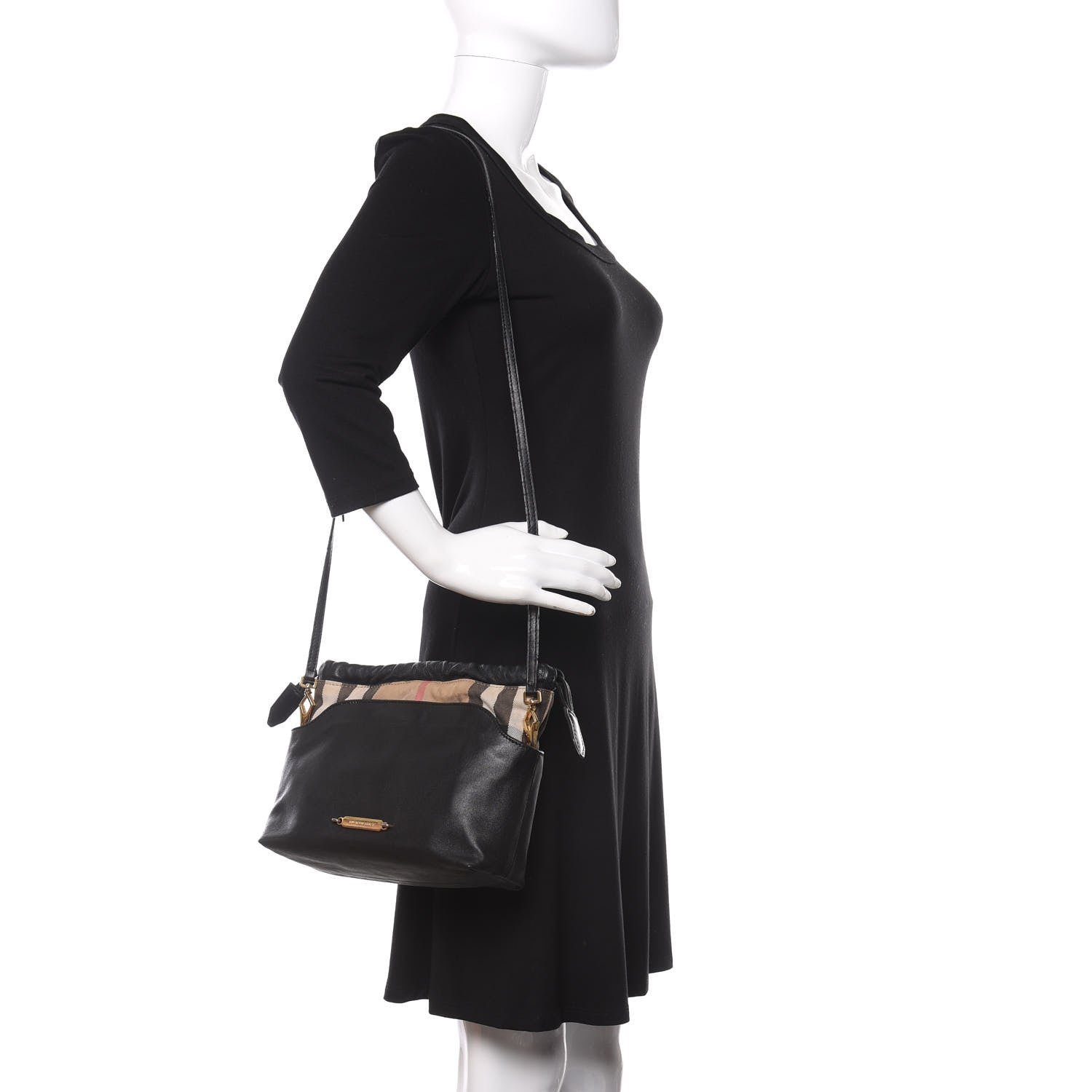 Burberry Calfskin House Check Little Crush Black 2 of 17