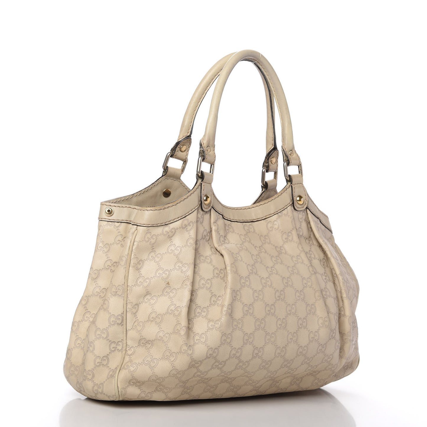 Guccissima Medium Sukey Tote Mystic White