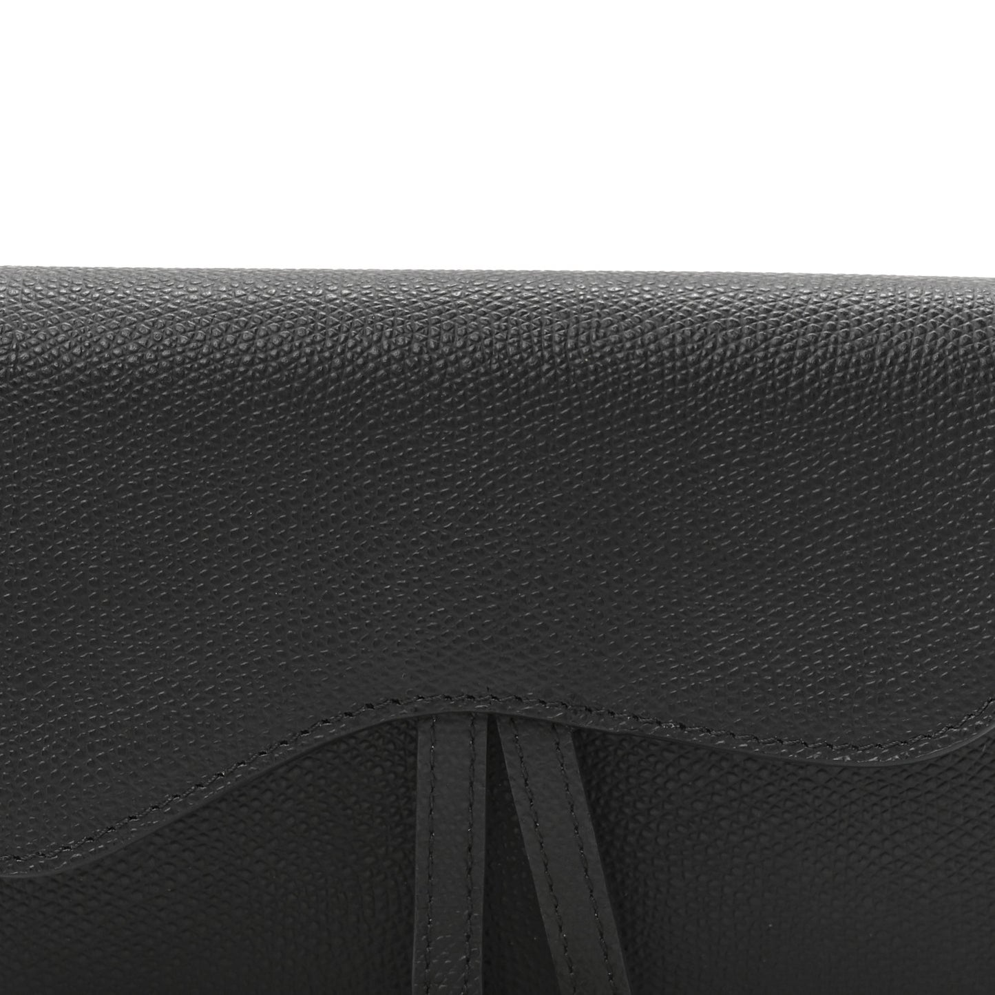 Grained Calfskin Saddle Belt Bag Black
